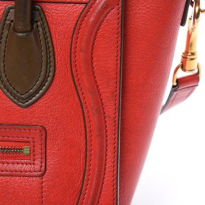 Celine Goatskin Nano Tri-Color Luggage Red 10 of 17