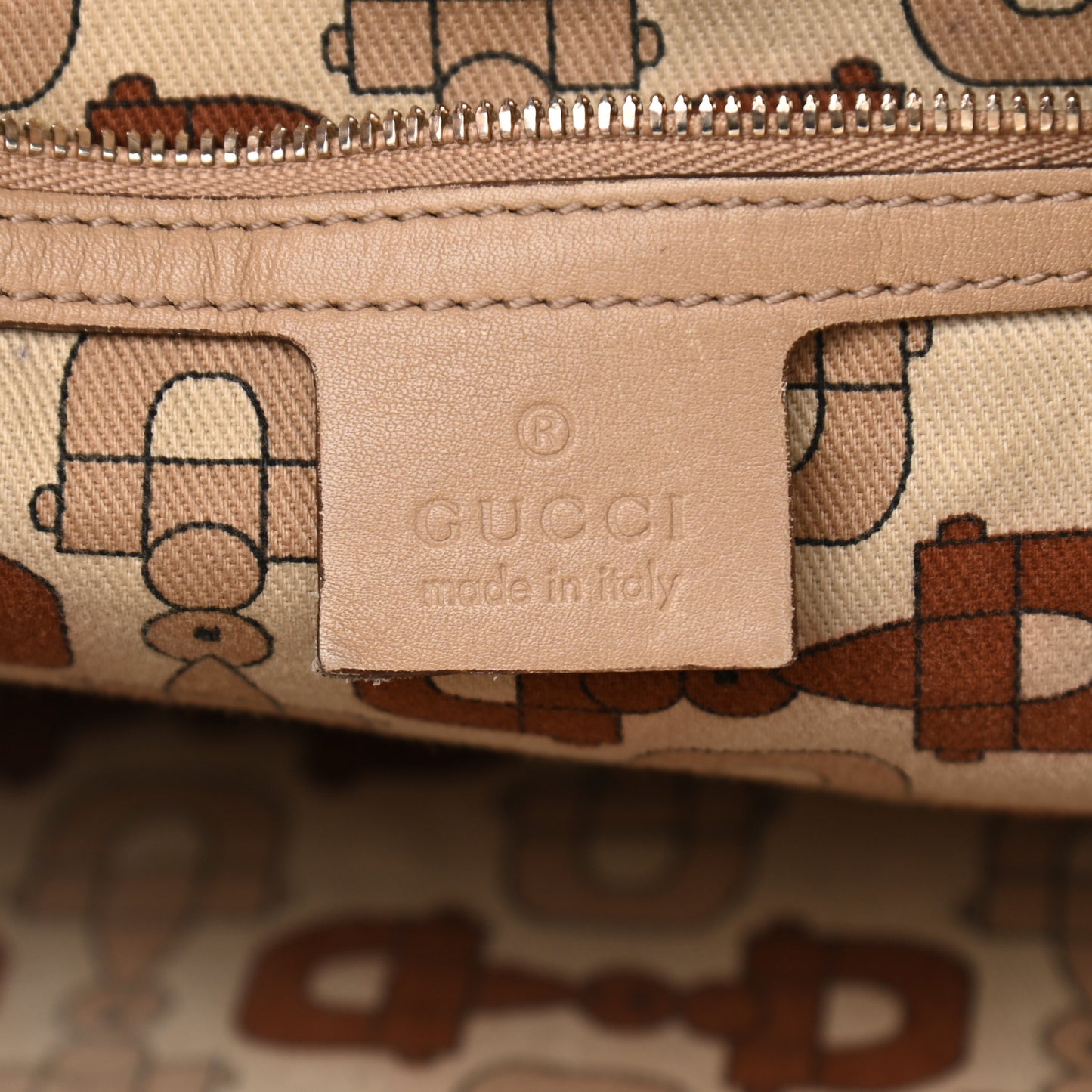 Guccissima Studded Pelham Shoulder Bag Beige