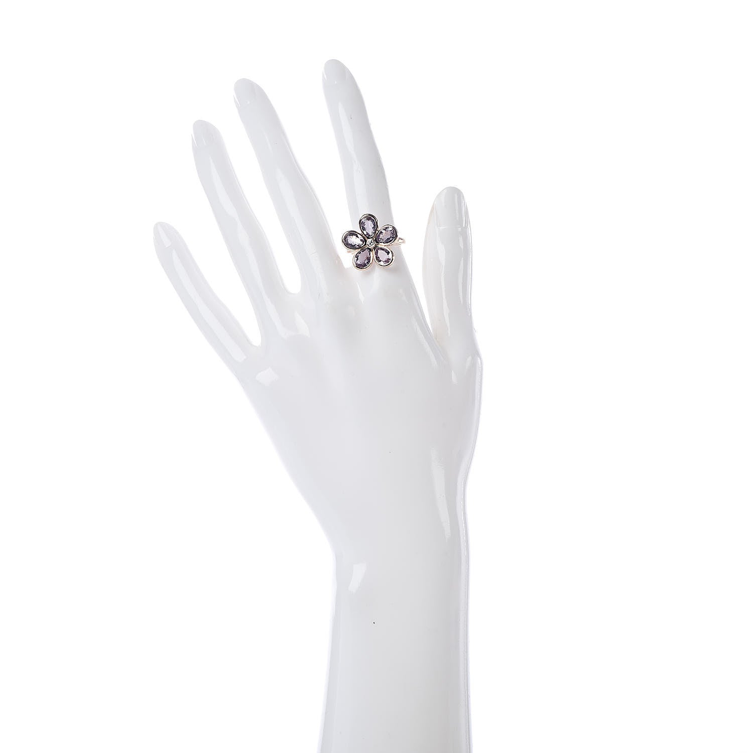 Tiffany 18K Rose Gold Amethyst Diamond Sparklers Flower Ring 51 5.75 2 of 6