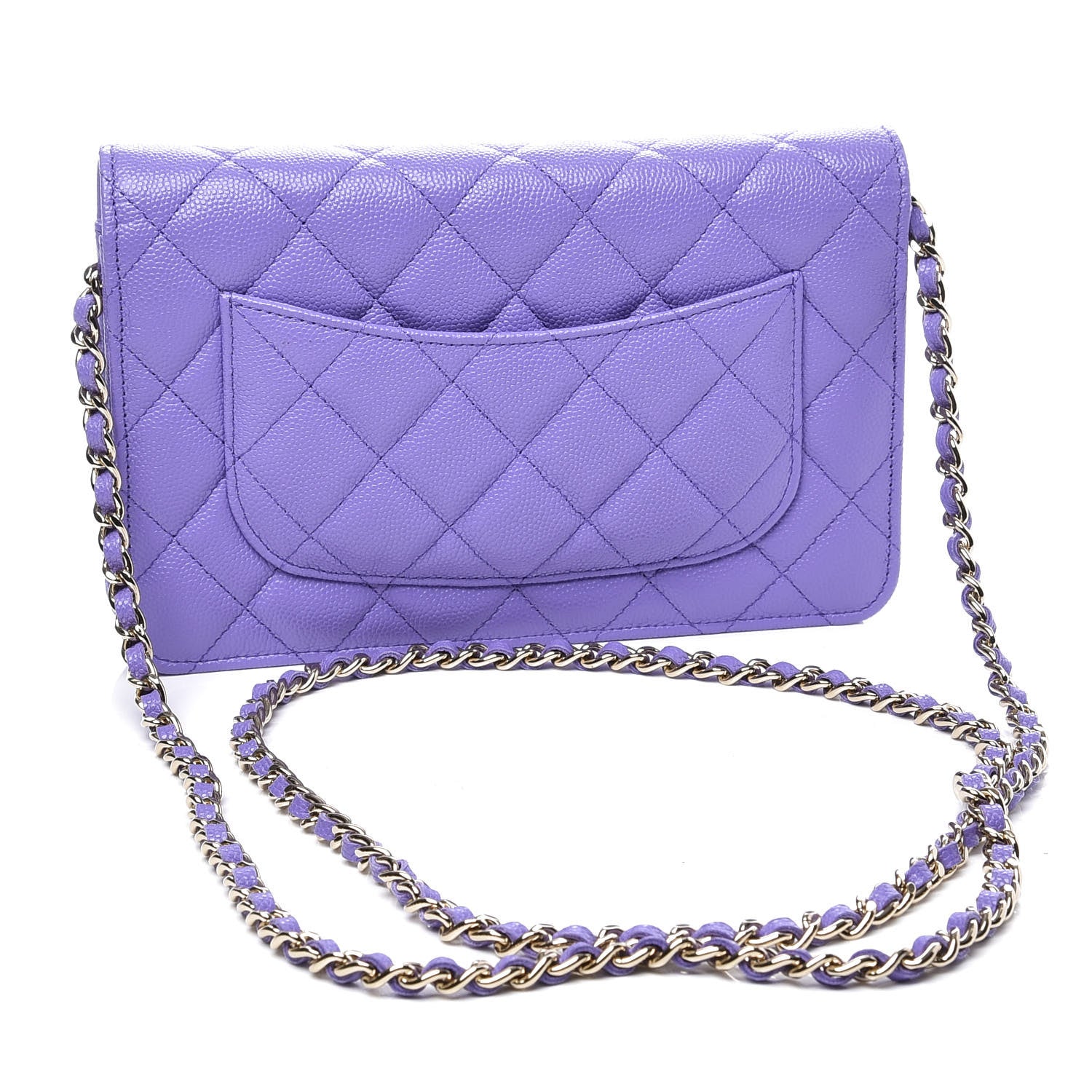 Chanel Caviar Quilted Wallet On Chain WOC Purple 2 of 11