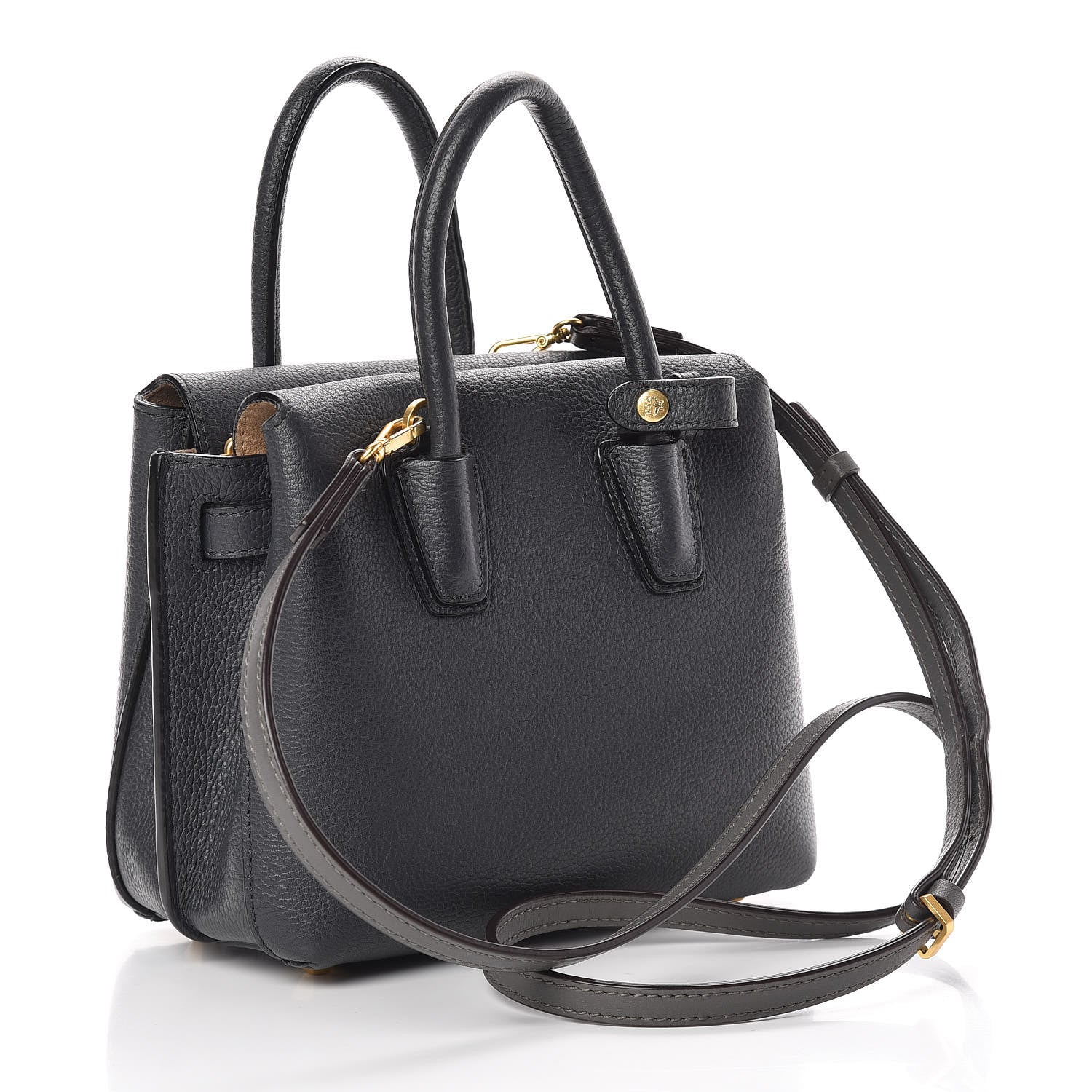 MCM Grained Calfskin Mini Milla Tote Phantom Grey 3 of 11