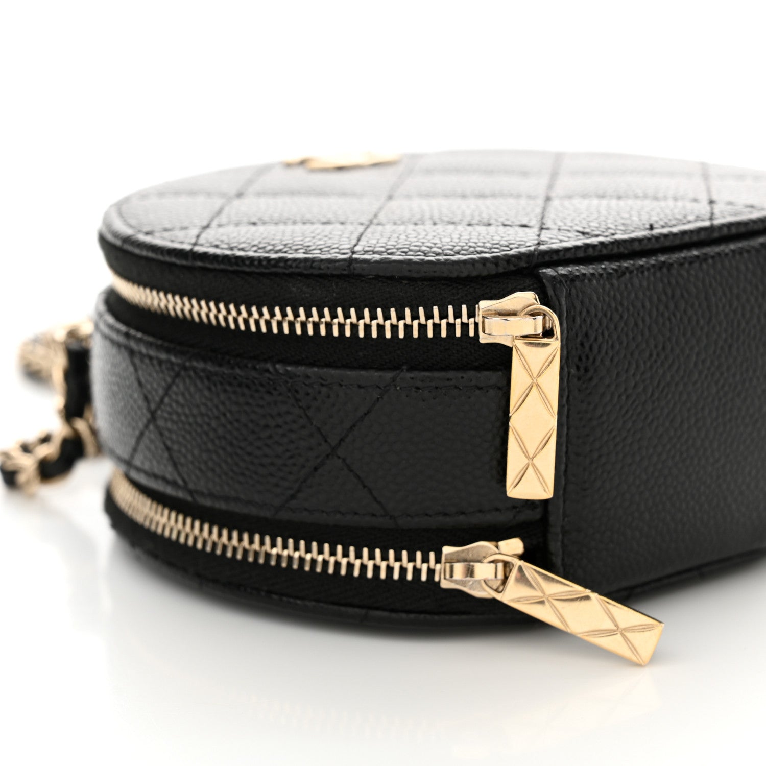 Chanel Caviar Quilted Round Handle With Care Vanity With Chain Black 10 of 13