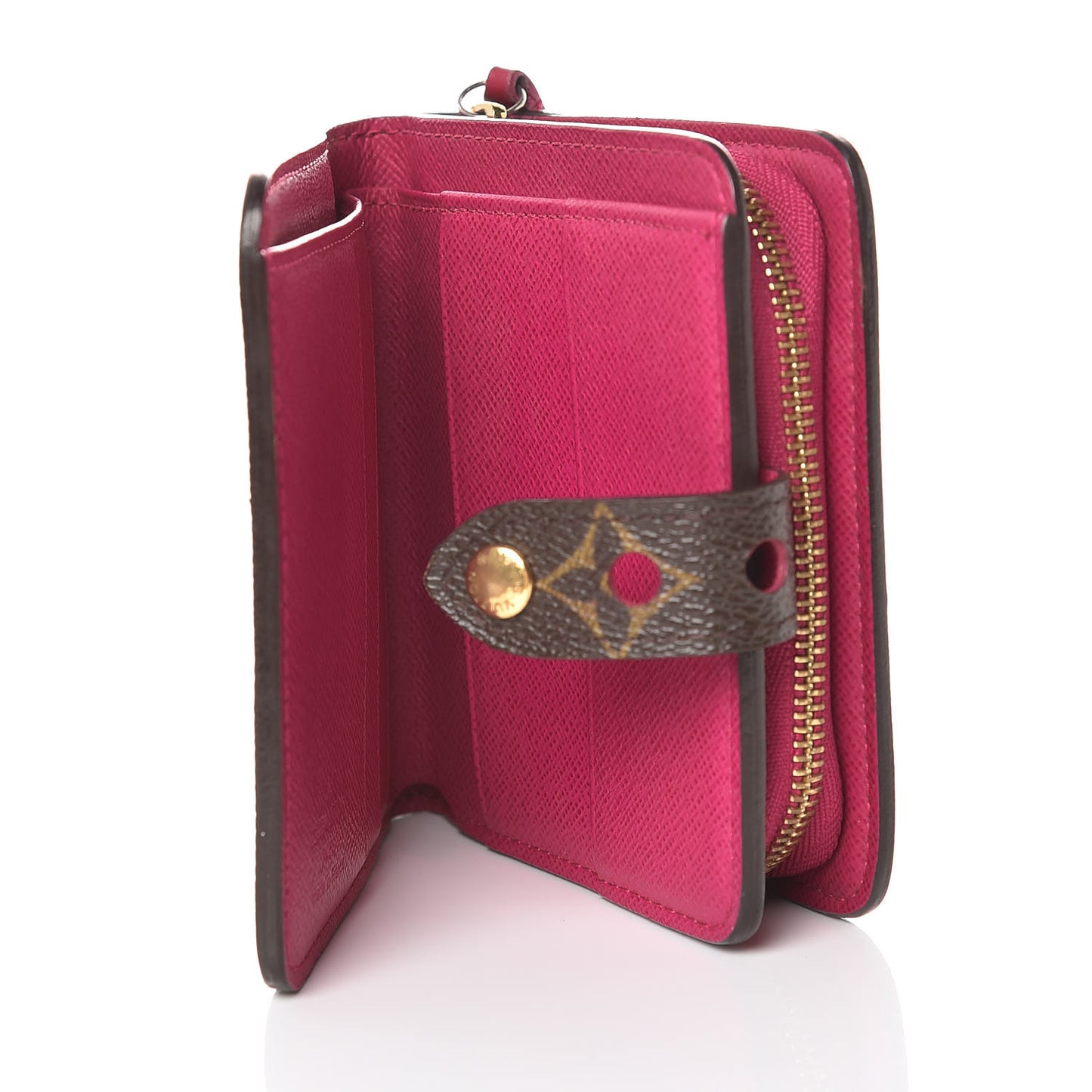 Monogram Perforated Compact Zipped Wallet Fuchsia