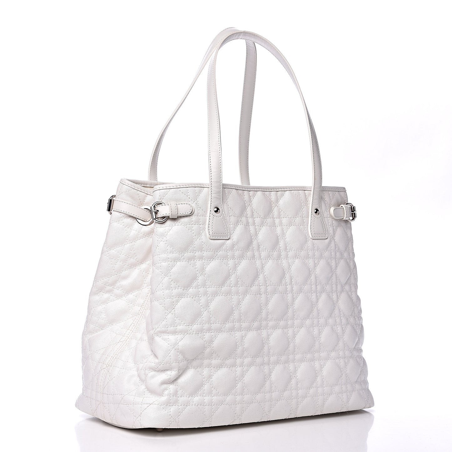 Coated Canvas Cannage Medium Panarea Tote White