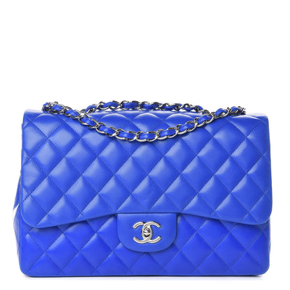 Chanel Lambskin Quilted Jumbo Single Flap Blue 1 of 15