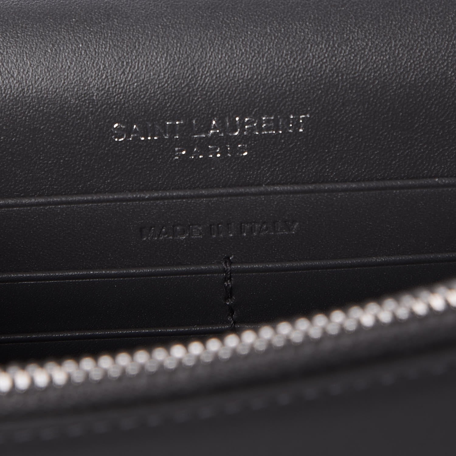 Saint Laurent Smooth Calfskin Classic Monogram Kate Tassel Chain Wallet Grey 6 of 6