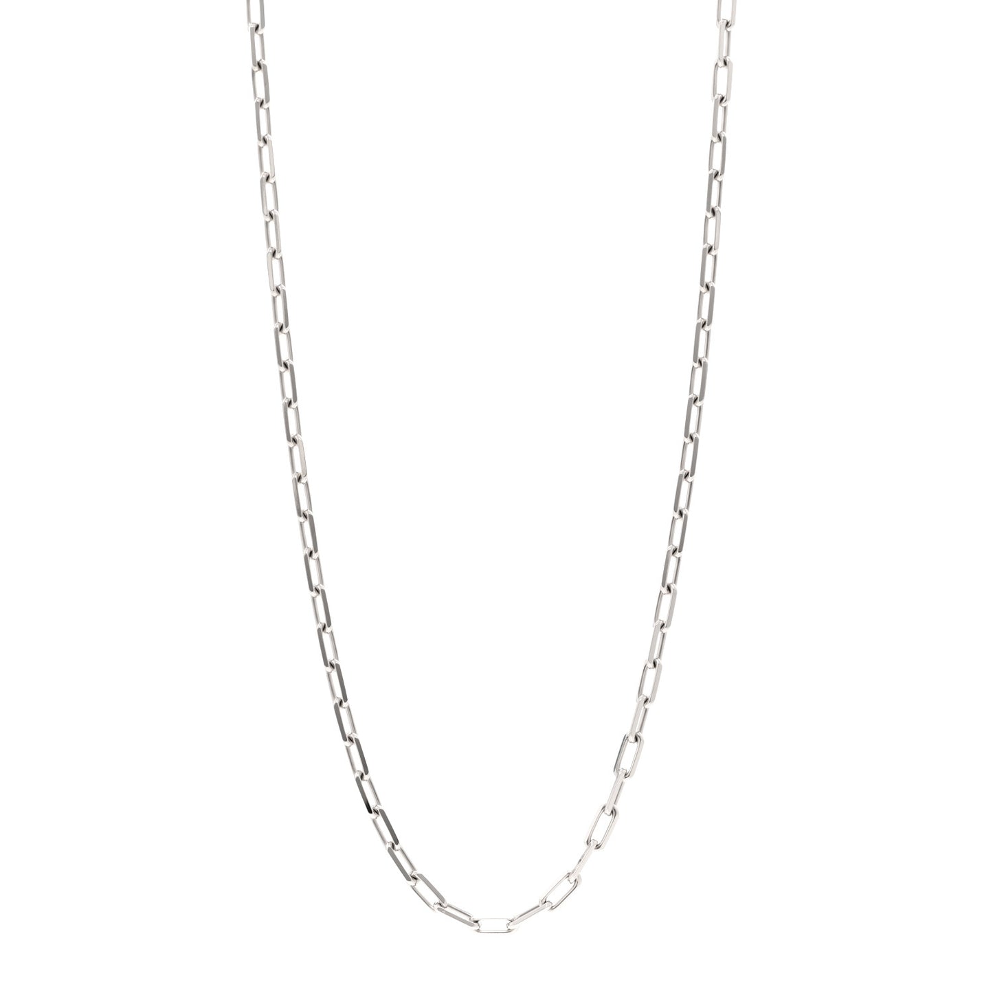 18K White Gold SM Santos De Cartier Link Necklace