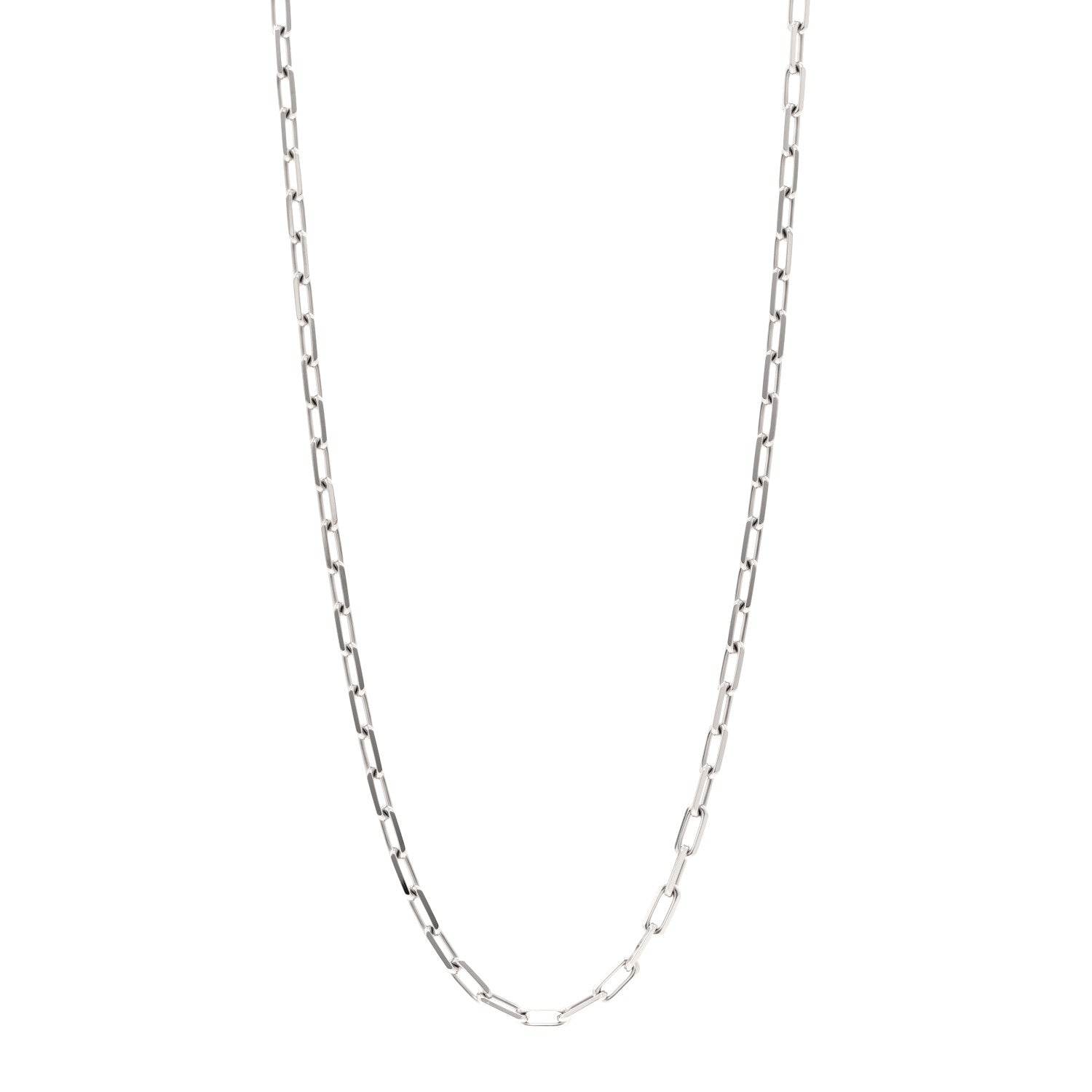 Cartier 18K White Gold SM Santos De Cartier Link Necklace 1 of 5