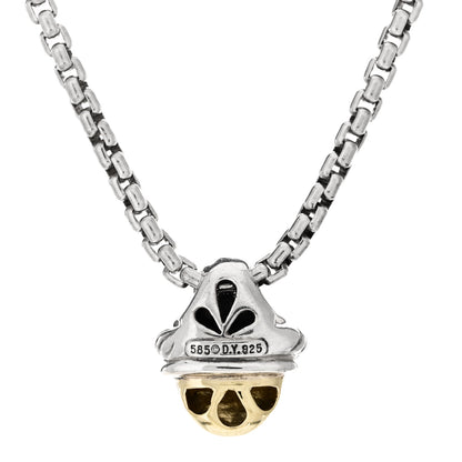 David Yurman Sterling Silver 14K Yellow Gold Acorn Pendant Necklace 3 of 3