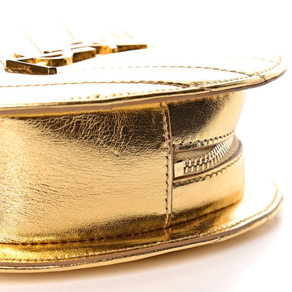 Saint Laurent Metallic Calfskin Matelasse Chevron Monogram Small Love Heart Chain Bag Gold 9 of 10
