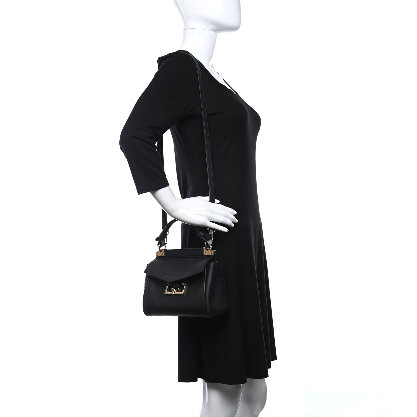 Calfskin Small Mystic Shoulder Bag Black
