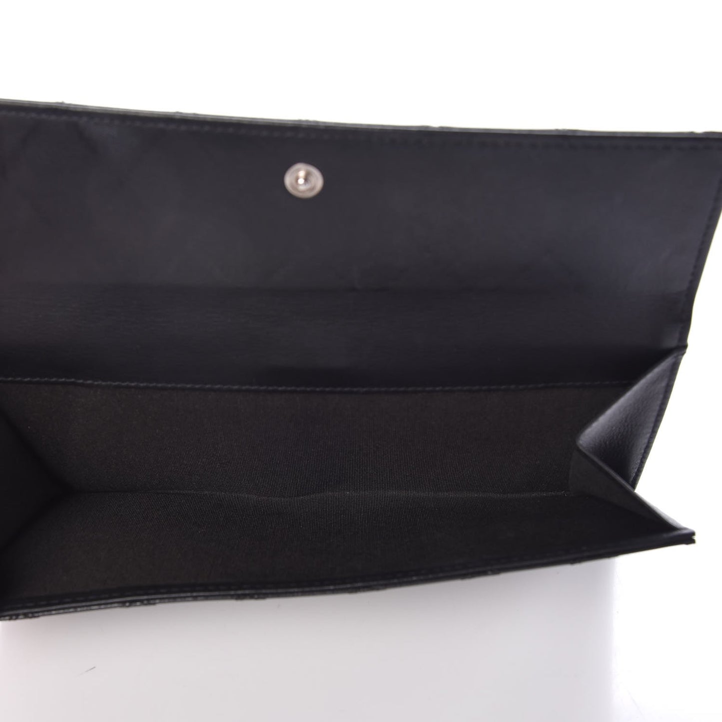 Lambskin Diamond Stitched Flap Wallet Black