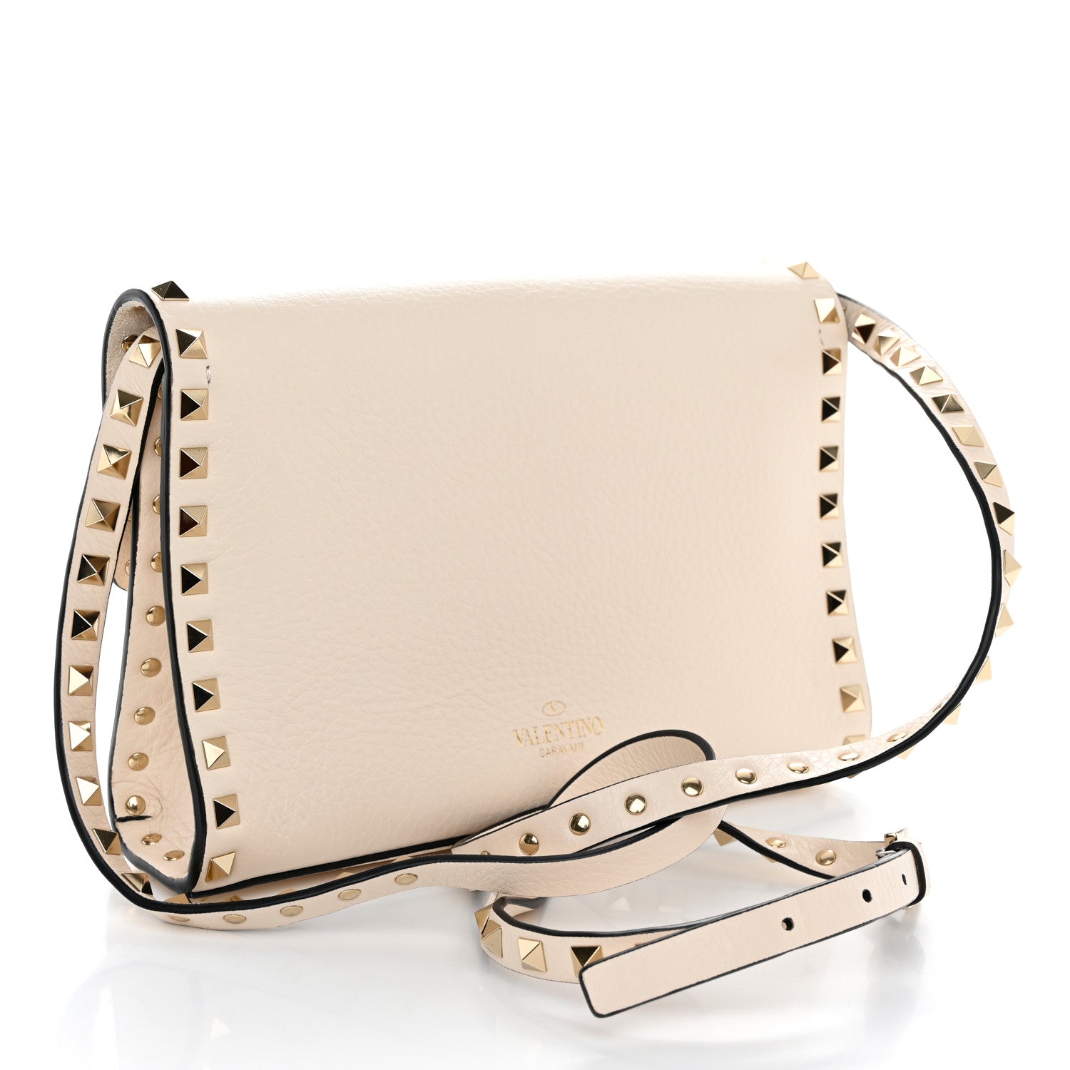 Valentino Garavani Vitello Medium Rockstud Flip Lock Crossbody Bag Light Ivory 3 of 10