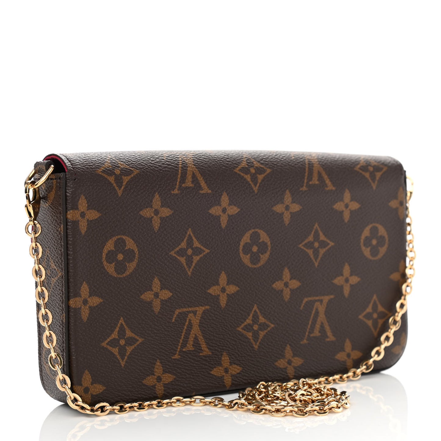 Monogram Pochette Felicie Chain Wallet Fuchsia