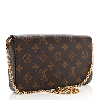 Louis Vuitton Monogram Pochette Felicie Chain Wallet Fuchsia 4 of 11