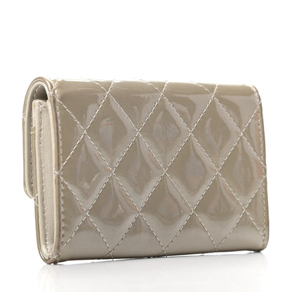 Chanel Patent Quilted Card Holder Light Gold 3 of 9