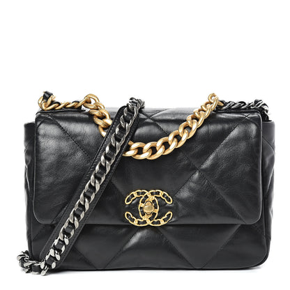 Chanel Lambskin Quilted Medium 19 Flap Black 1 of 11