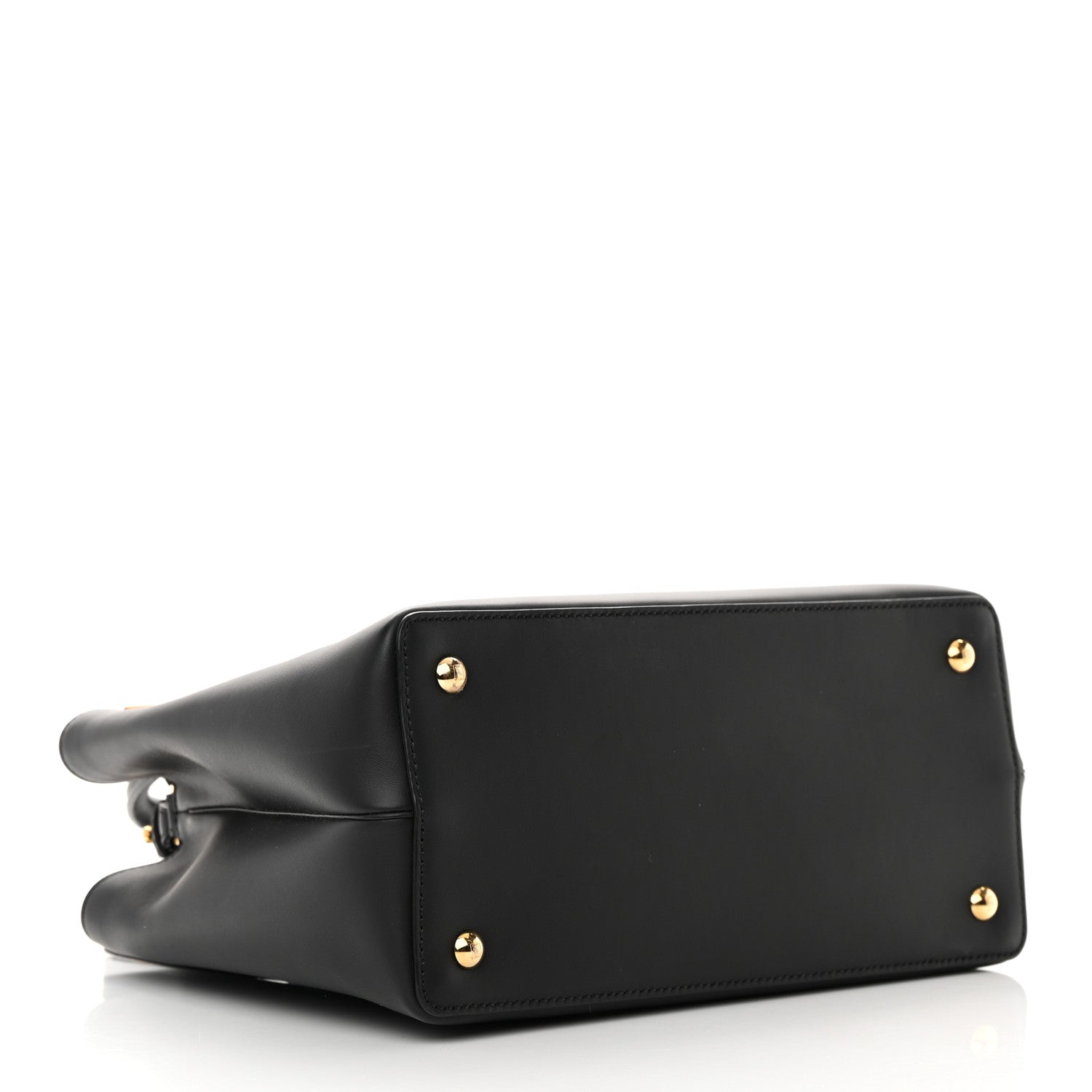 Fendi Vitello Century Metal Monster Eyes Petite 2Jours Tote Black 4 of 13