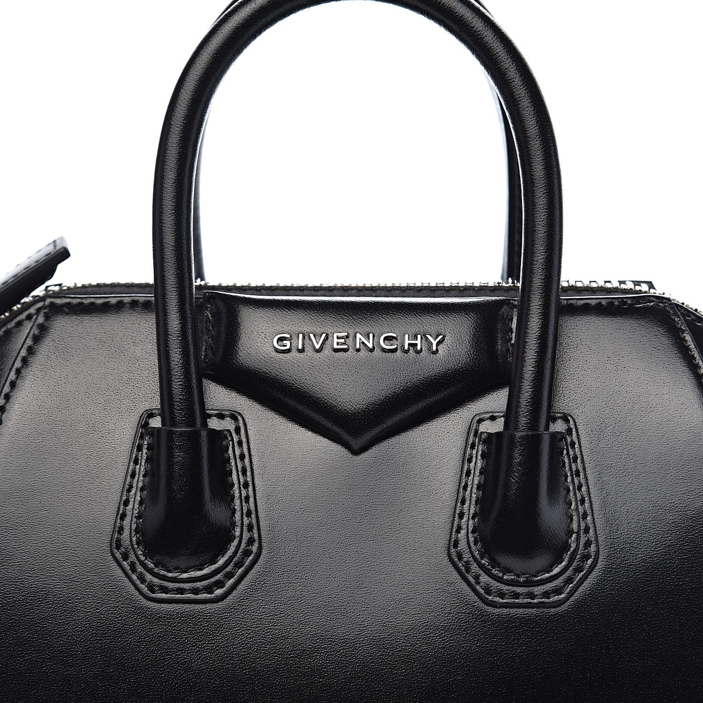 Shiny Lord Calfskin Mini Antigona Black