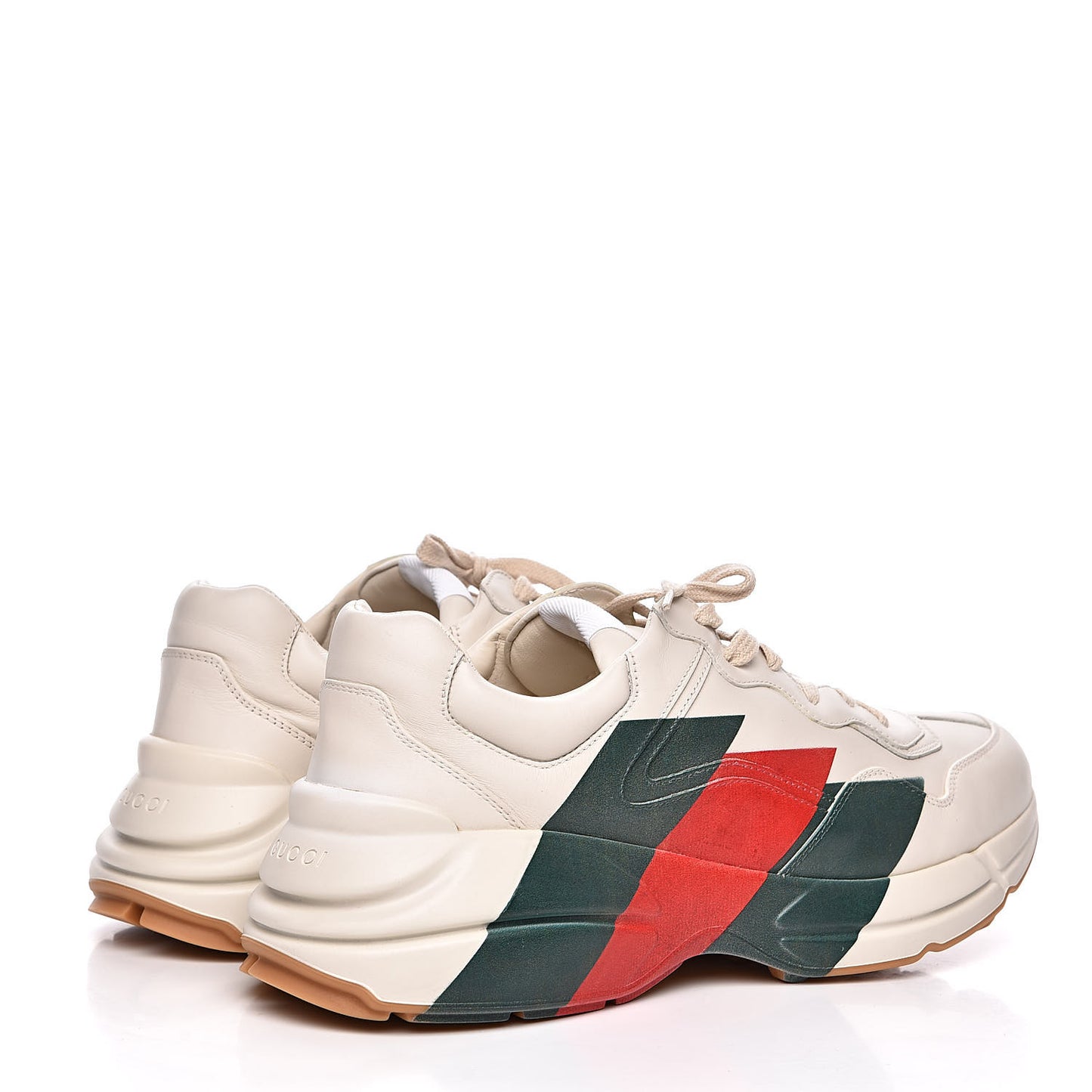 Calfskin Web Printed Mens Rhyton Sneakers 12.5 Mystic White