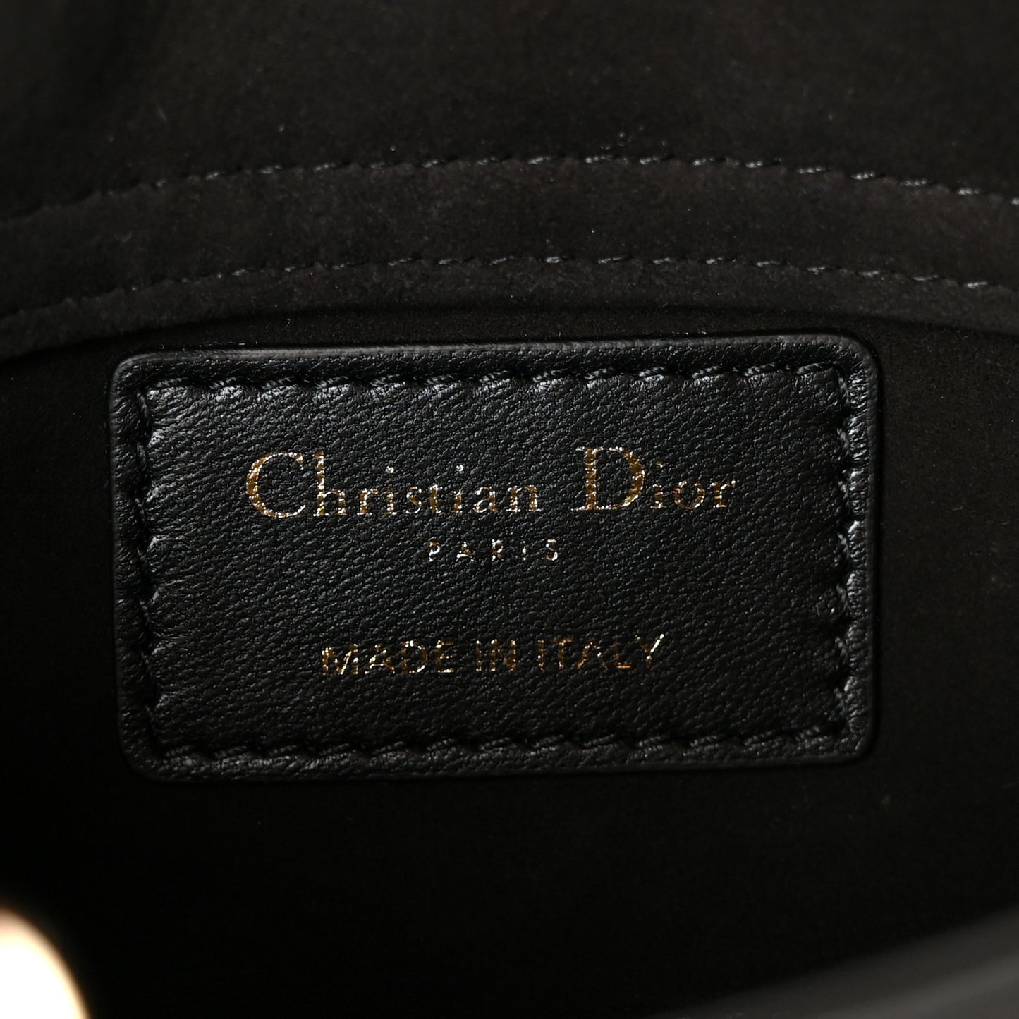 Patent Lambskin Cannage Micro Lady D-Joy Black