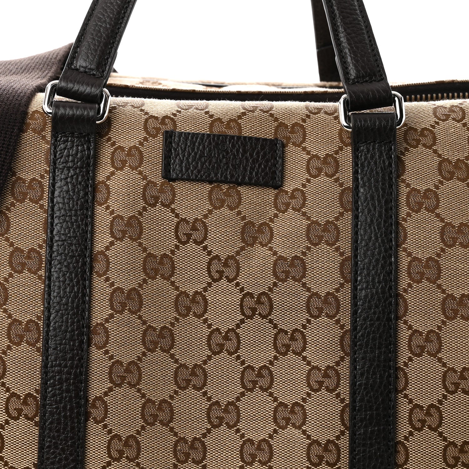 Gucci Monogram Dollar Calfskin Boston Duffle Bag Beige Ebony Testa di Moro Marrone Scuro 8 of 10