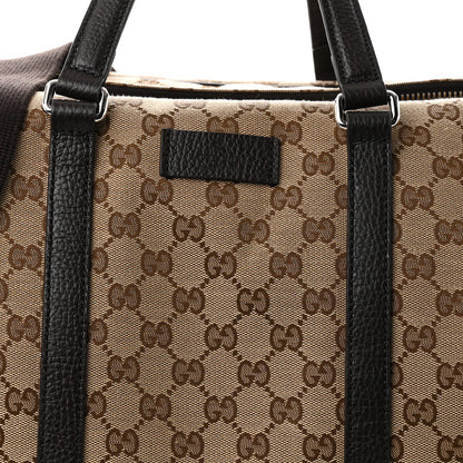Gucci Monogram Dollar Calfskin Boston Duffle Bag Beige Ebony Testa di Moro Marrone Scuro 8 of 10