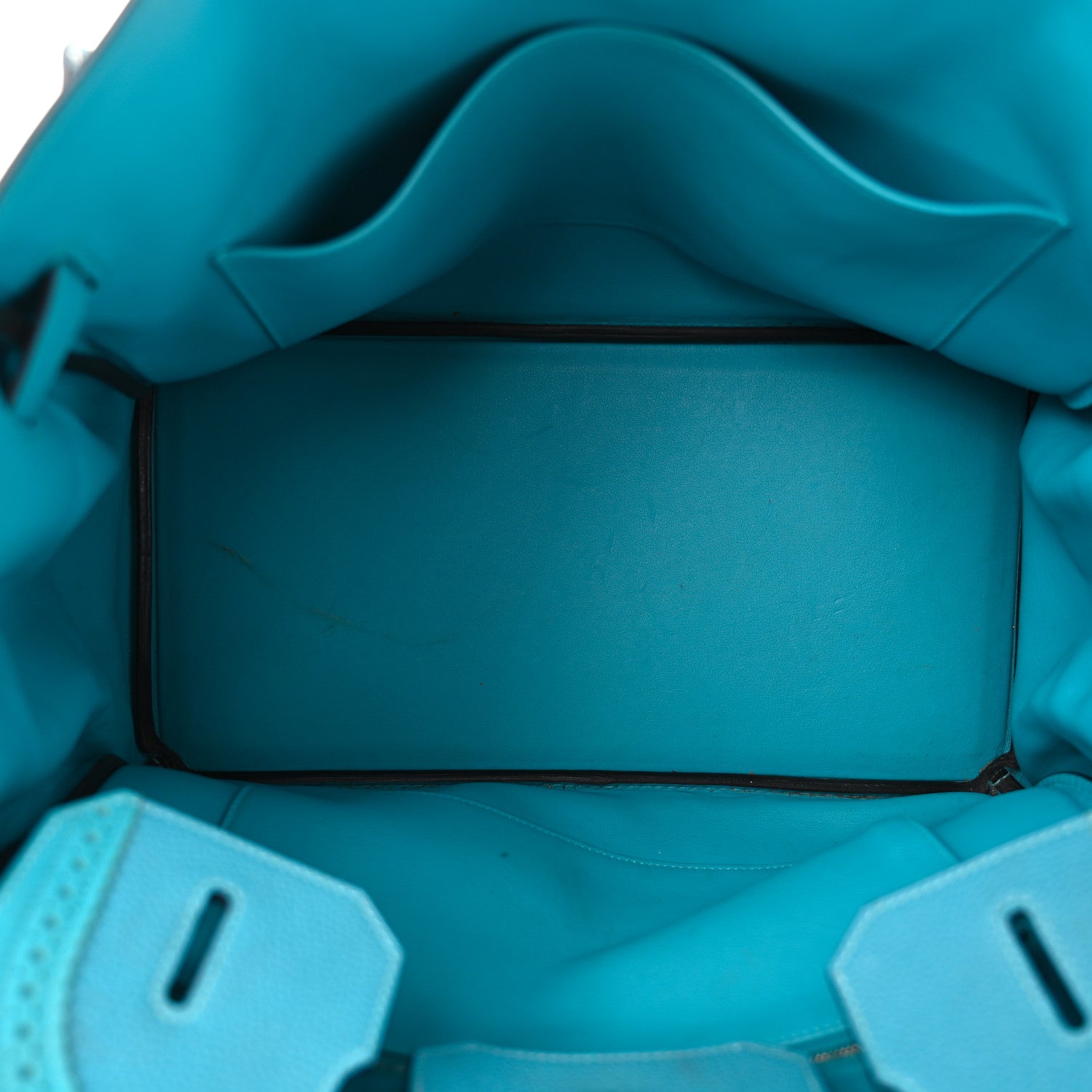 Hermes Togo Swift Ghillies Birkin 35 Turquoise 5 of 12