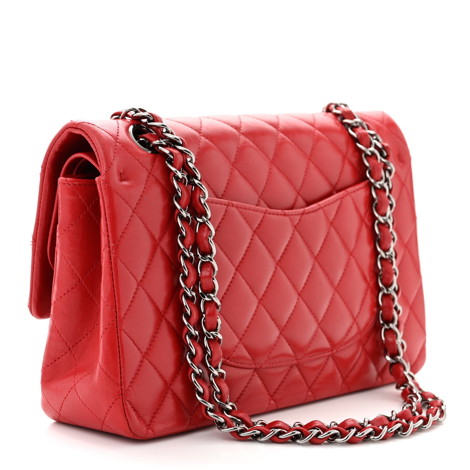 Chanel Lambskin Quilted Medium Double Flap Red 3 of 11