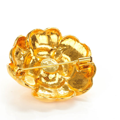 Chanel Camellia Brooch Gold 3 of 4