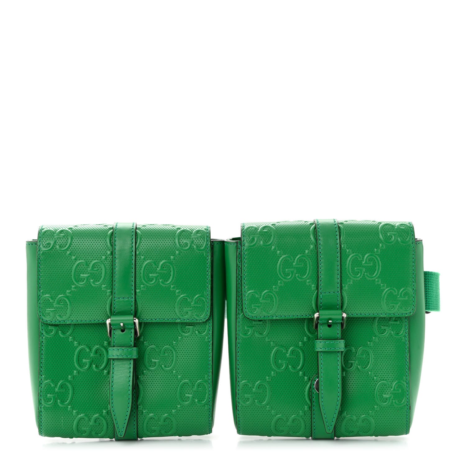 Gucci Calfskin GG Tennis Embossed 2 Detachable Pouch Belt Bag New Shamarock 1 of 13