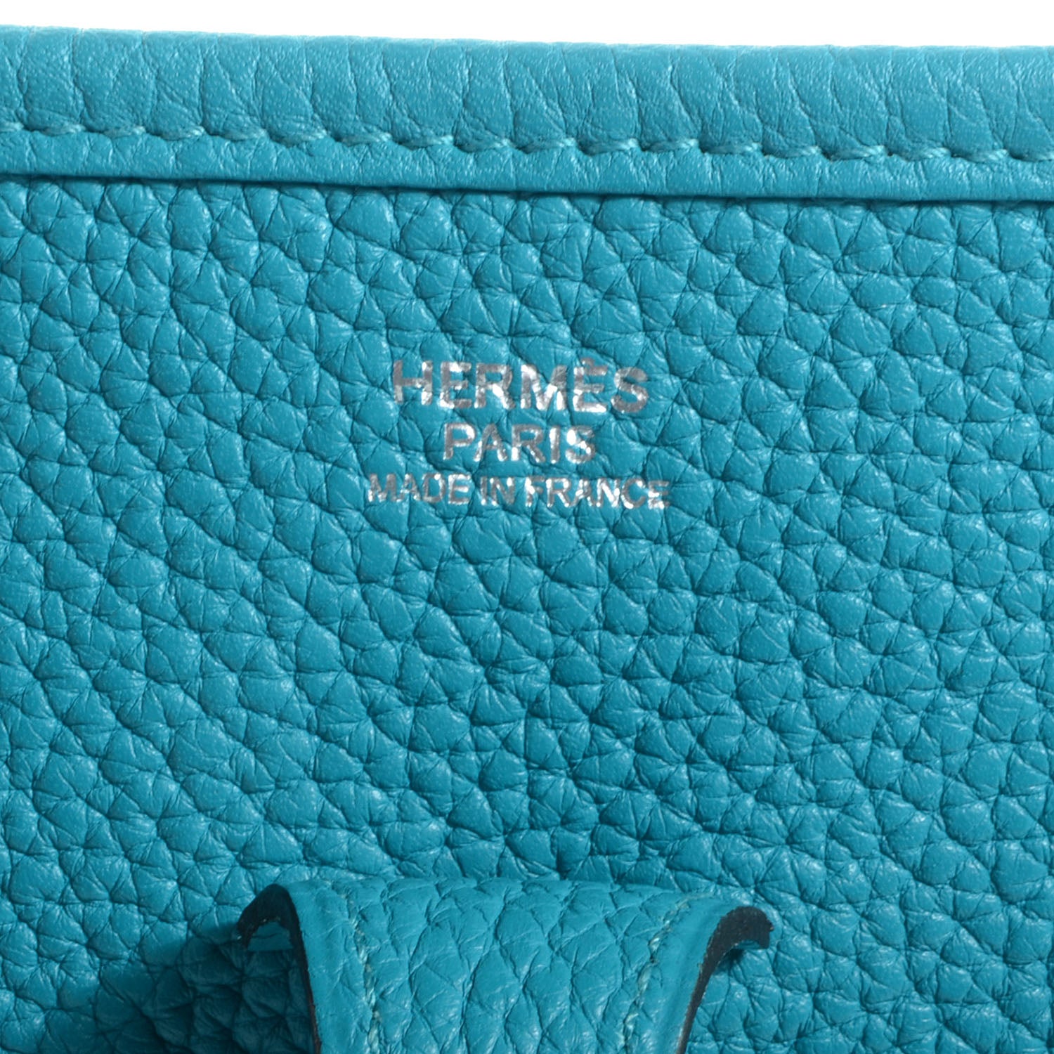 Hermes Taurillon Clemence Evelyne III PM Turquoise 6 of 7