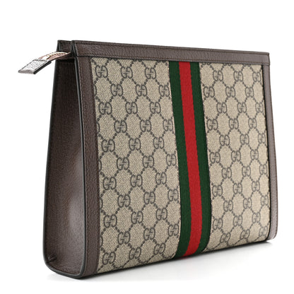 Gucci GG Supreme Monogram Web Ophidia Pouch Brown 3 of 7