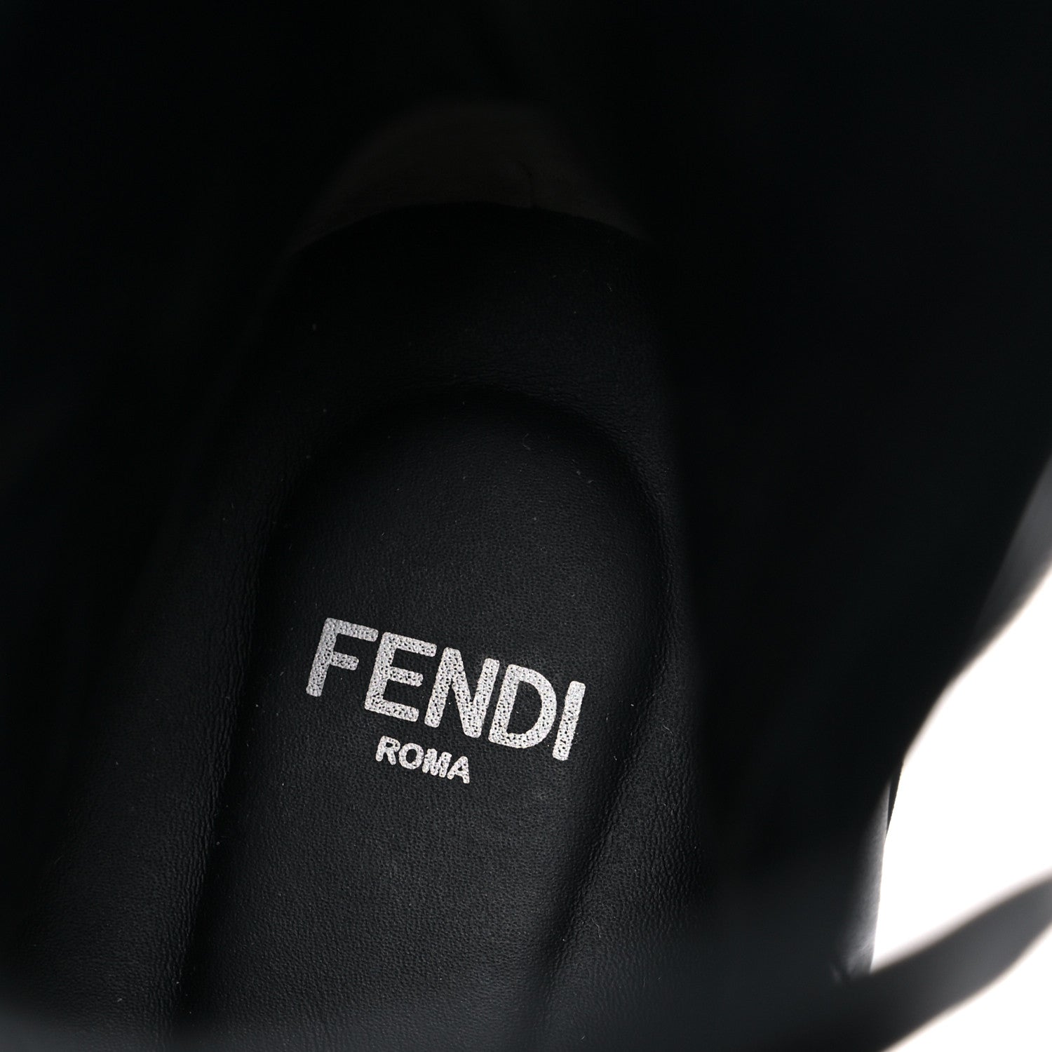 Fendi Vitello Fabric Jacquard Karligraphy Embroidered Womens Combat Boots 39 Black 6 of 7