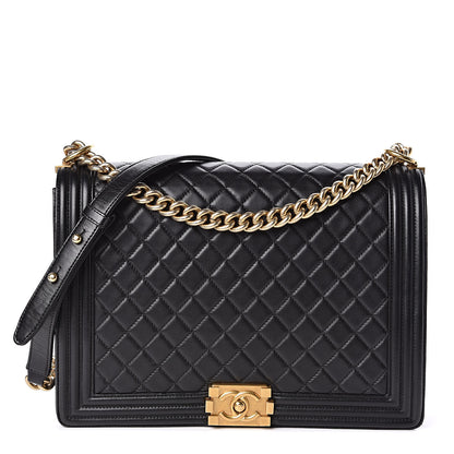 Chanel Lambskin Quilted Large Boy Flap Black 1 of 11