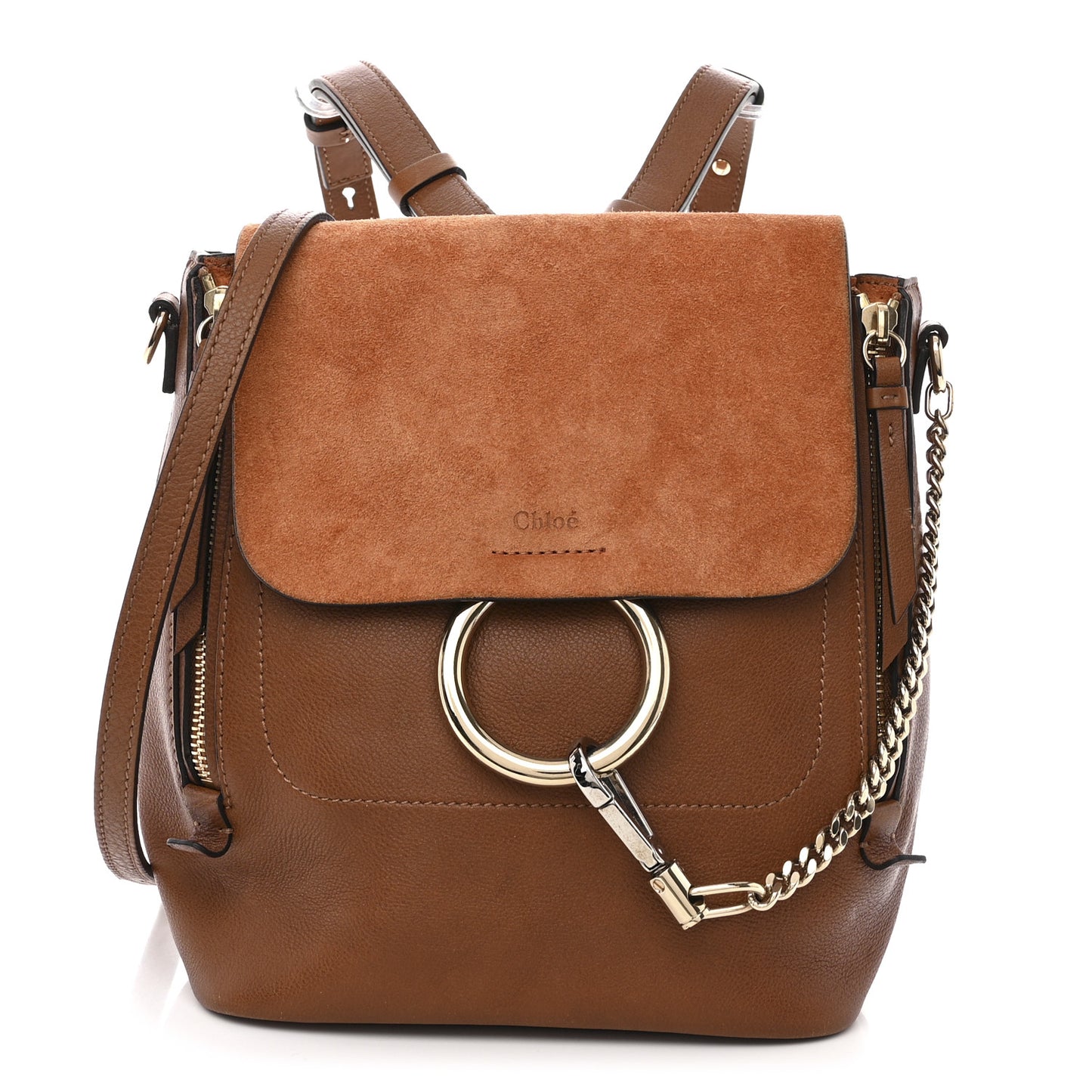Suede Calfskin Medium Faye Backpack Tan