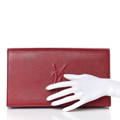Saint Laurent Calfskin Monogram Large Belle De Jour Clutch Red 2 of 13