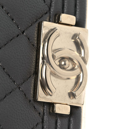 Chanel Lambskin Quilted Boy Minaudiere Dark Grey 12 of 14