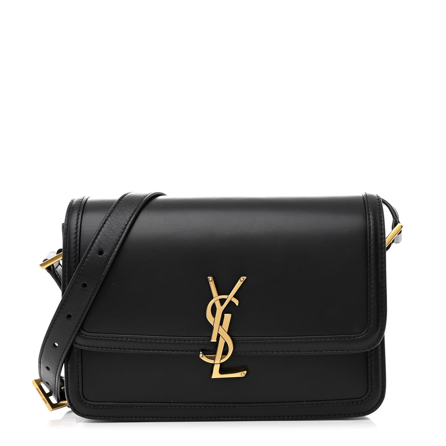 Saint Laurent Box Calfskin Monogram Medium Solferino Satchel Black 1 of 10