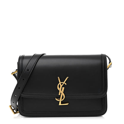 Saint Laurent Box Calfskin Monogram Medium Solferino Satchel Black 1 of 10