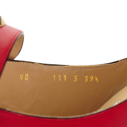 Valentino Garavani Calfskin Rockstud Ankle Strap Pumps 39.5 Red 7 of 8