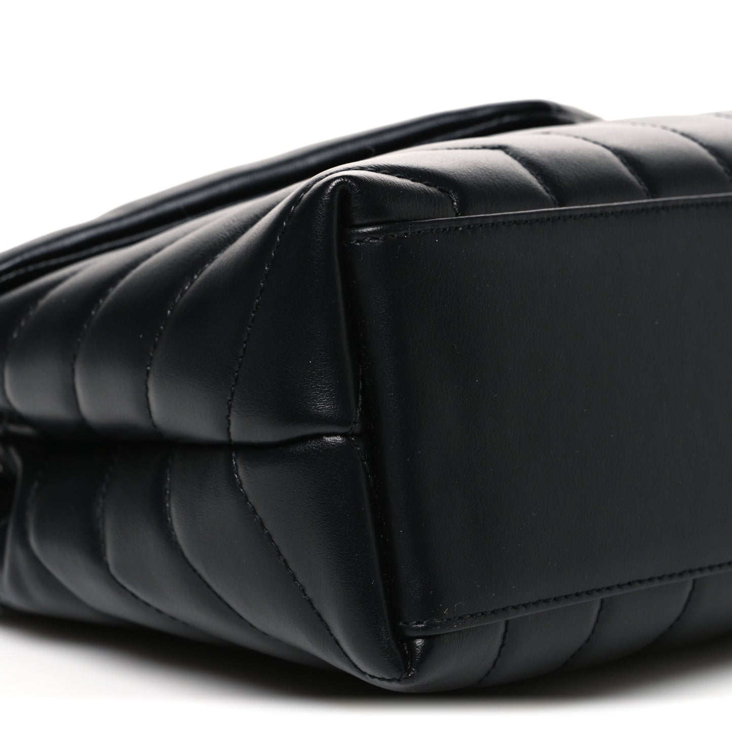 Calfskin Y Quilted Monogram Small Loulou Chain Satchel Black Black