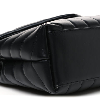 Saint Laurent Calfskin Y Quilted Monogram Small Loulou Chain Satchel Black Black 9 of 11