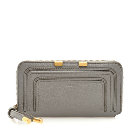 Chloe Calfskin Marcie Long Zip Around Wallet Cashmere Grey 1 of 6
