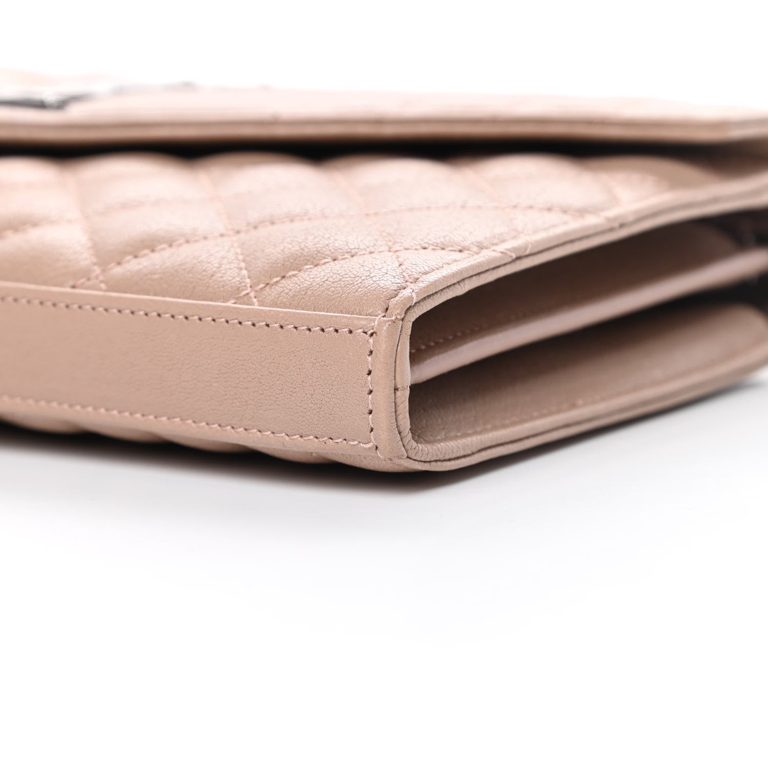 Saint Laurent Sheepskin Tri-Quilt Monogram Envelope Chain Wallet Beige 9 of 12