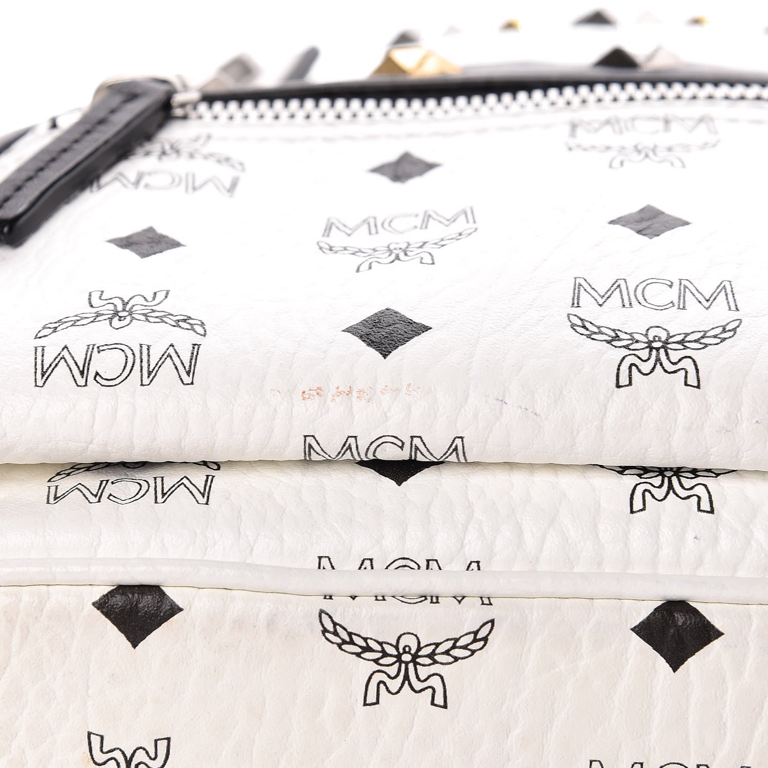 MCM Visetos Studded Small Dual Stark Backpack White 11 of 13