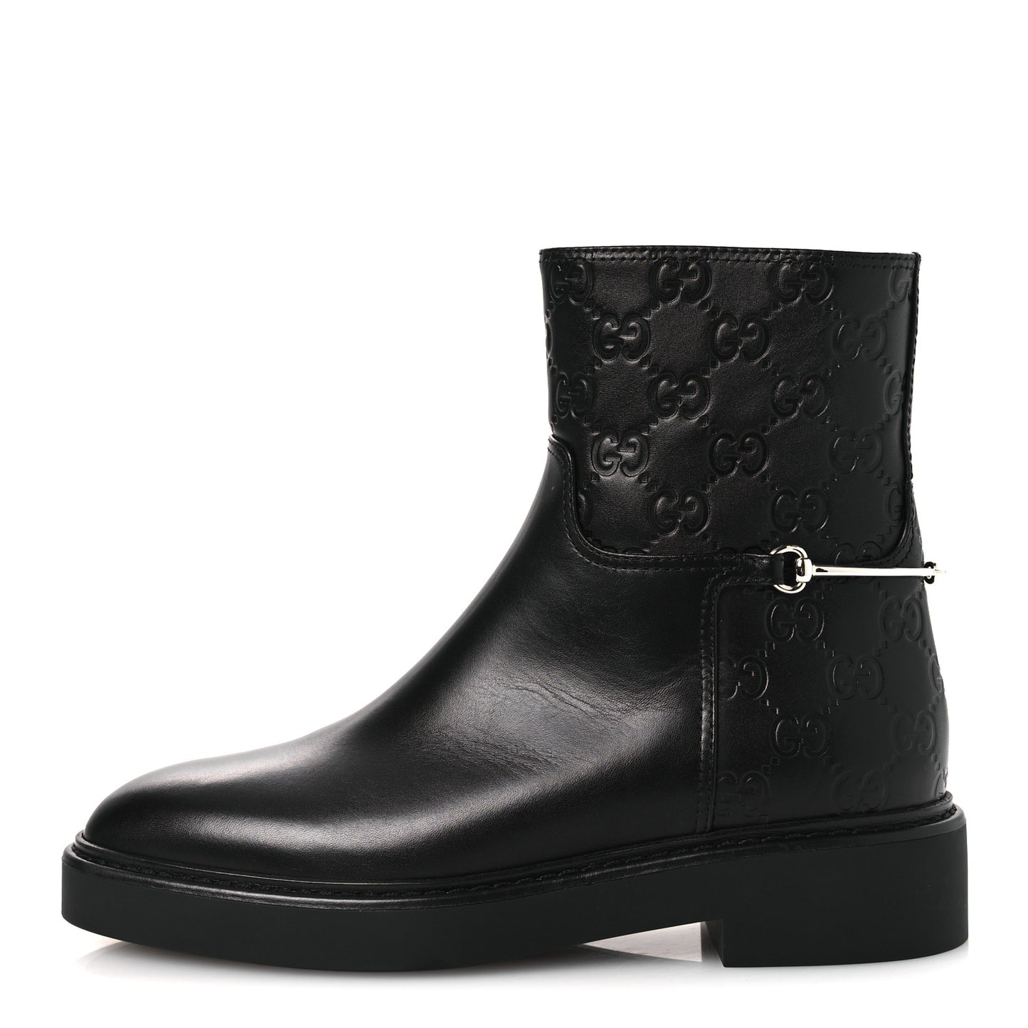 Guccissima Real Betis Glamour Womens Horsebit Ankle Boots 36 Black