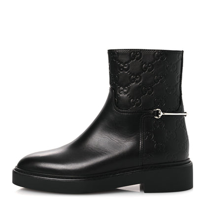 Gucci Guccissima Real Betis Glamour Womens Horsebit Ankle Boots 36 Black 2 of 22