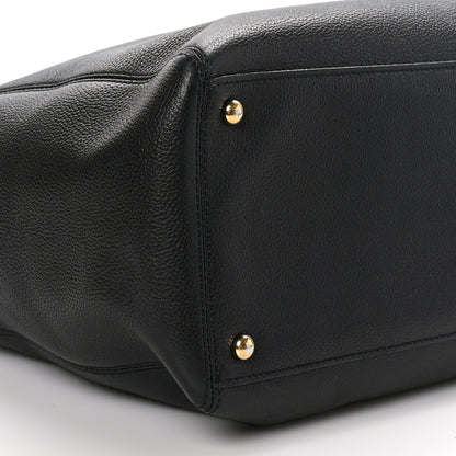 Chanel Calfskin Cerf Executive Shopper Tote Black 9 of 11