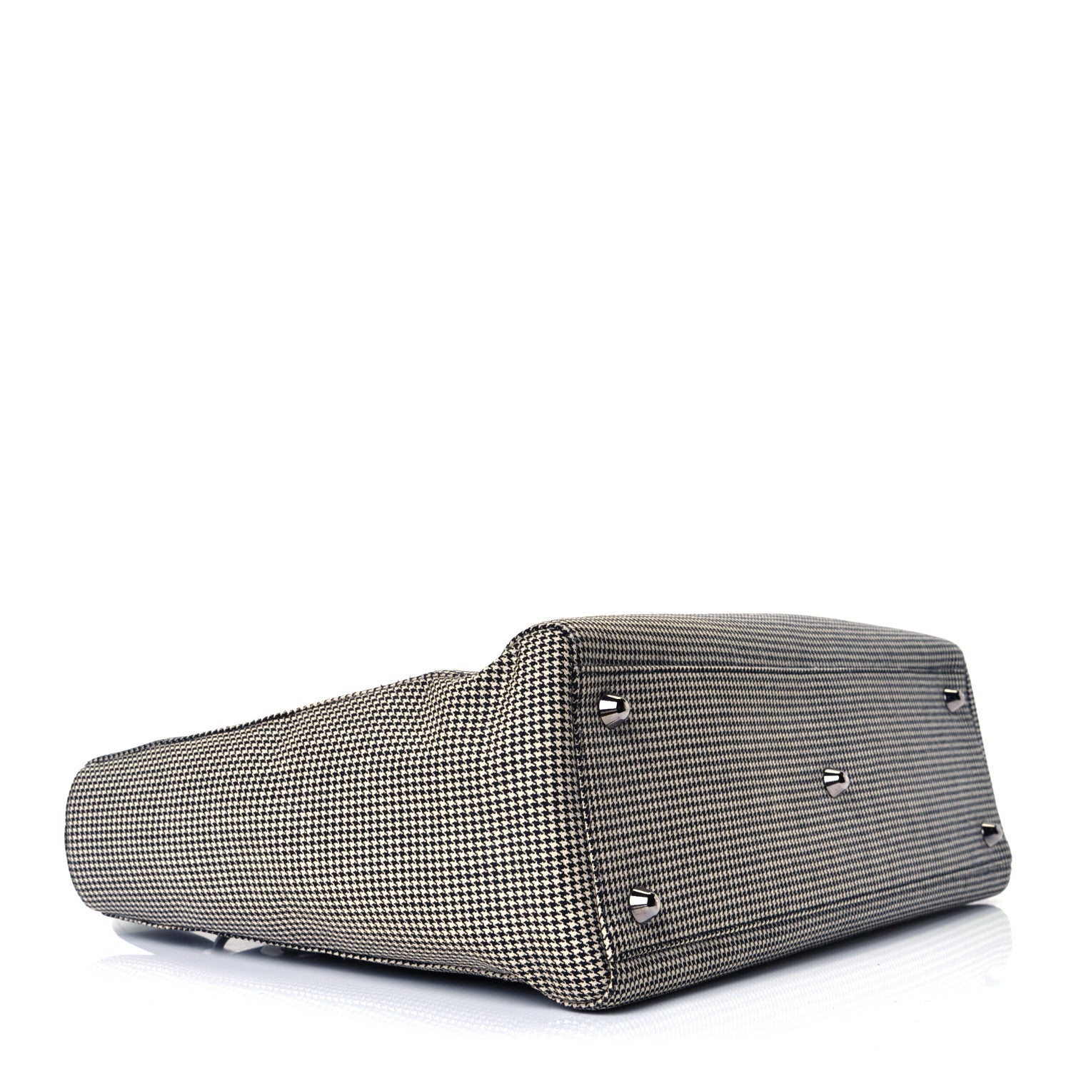 Christian Dior Canvas Houndstooth Patent Large Lady Dior Black 3 of 4